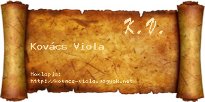 Kovács Viola névjegykártya